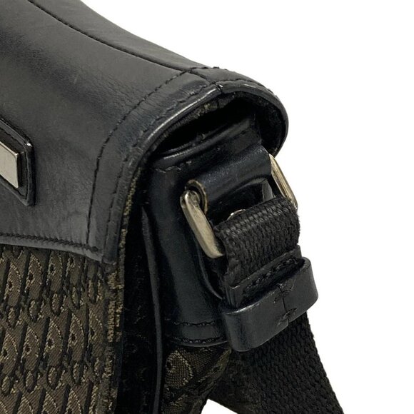 Auth DIOR/ChristianDior Street Chic/Trotter Black Jacquard Leather Shoulder Bag - Picture 12 of 16